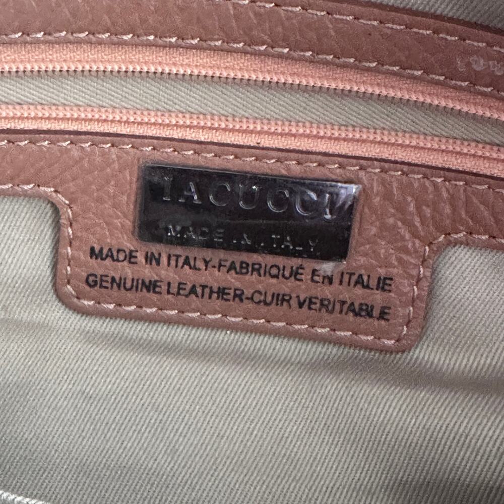 Iacucci Leather & Suede Woven Bag Hobo Purse Made in Italy Neutral Pink - Picture 8 of 11